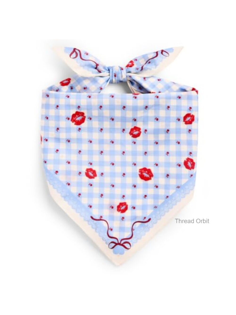Gingham And Bows Concert Headscarf Cotton Bandana Coquette Accessory